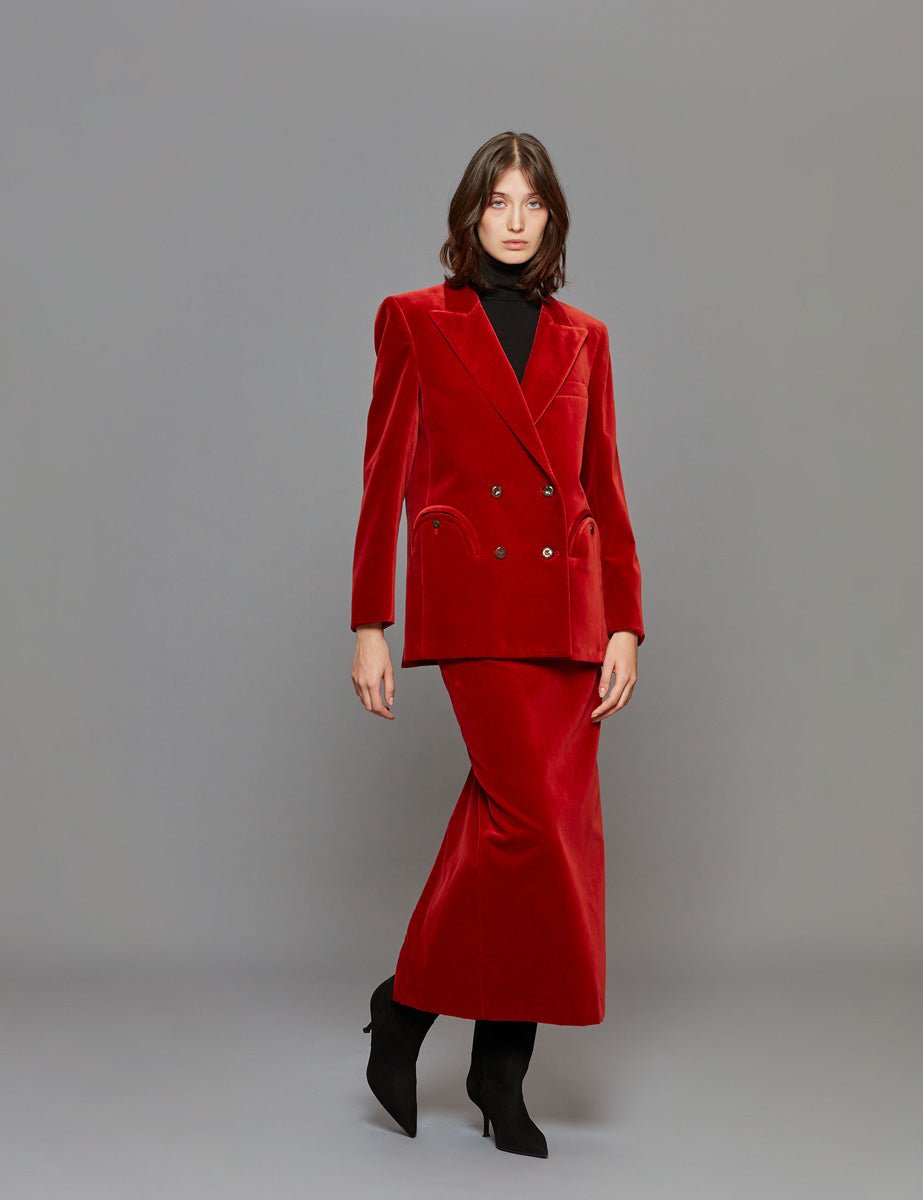 blazer velvet campari - blaze - blazer