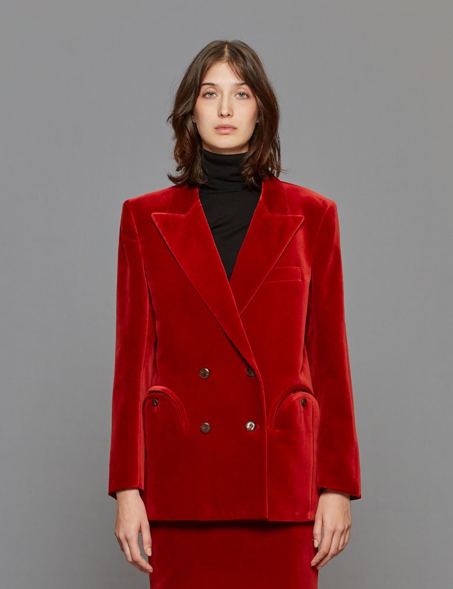 blazer velvet campari - blaze - blazer