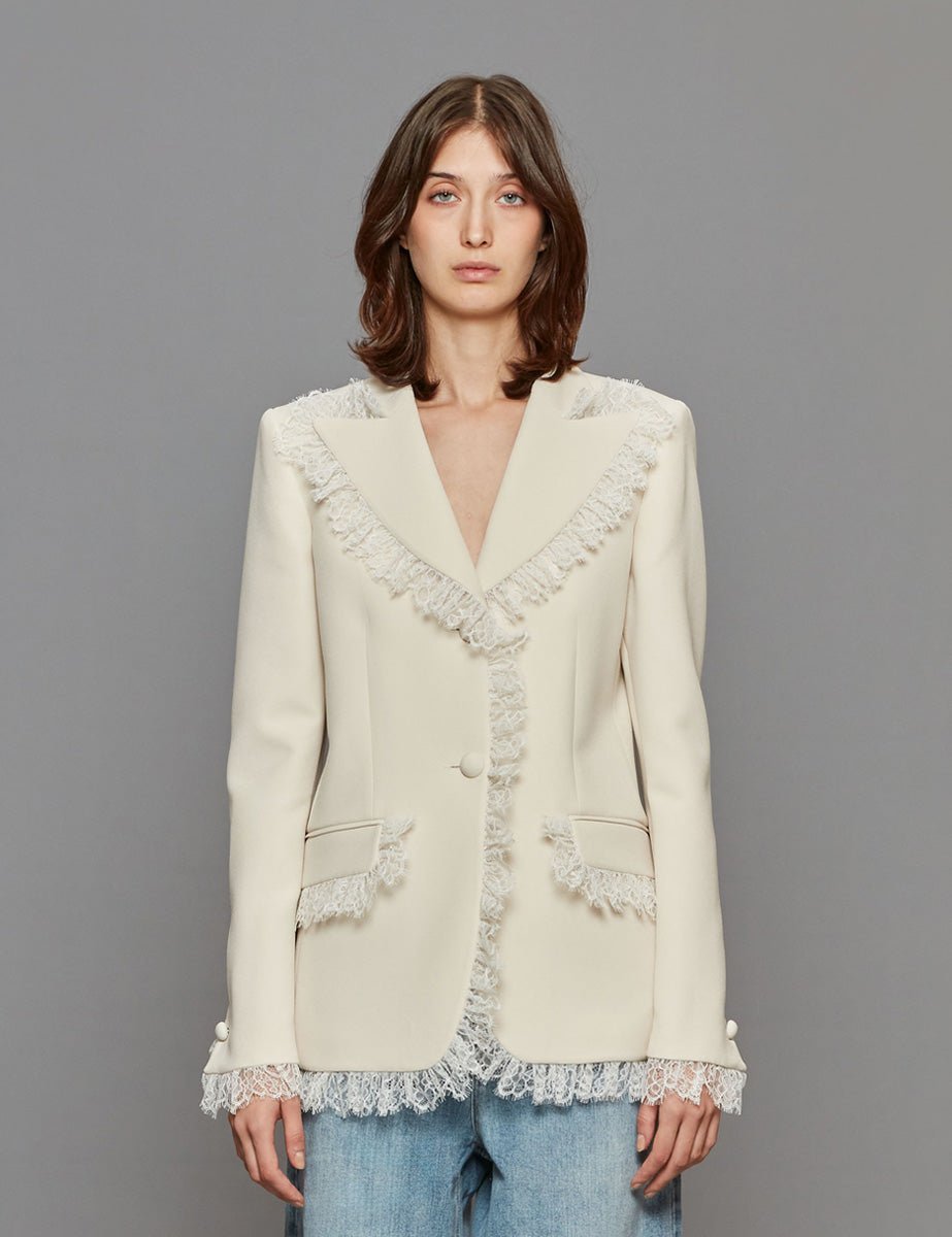 blazer volant pizzo butter - vivetta - blazer