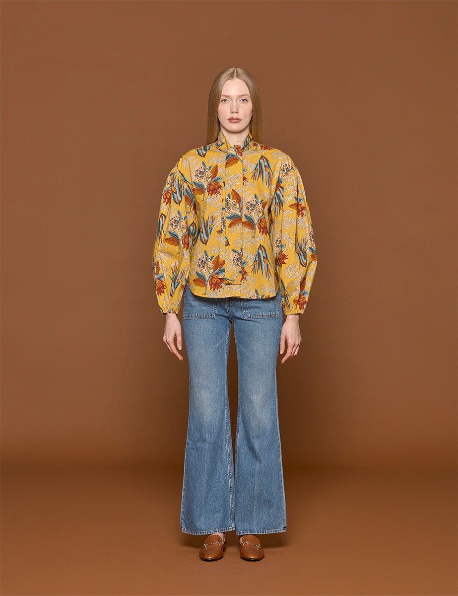 blusa alberta marigold - ulla johnson - camicia manica lunga