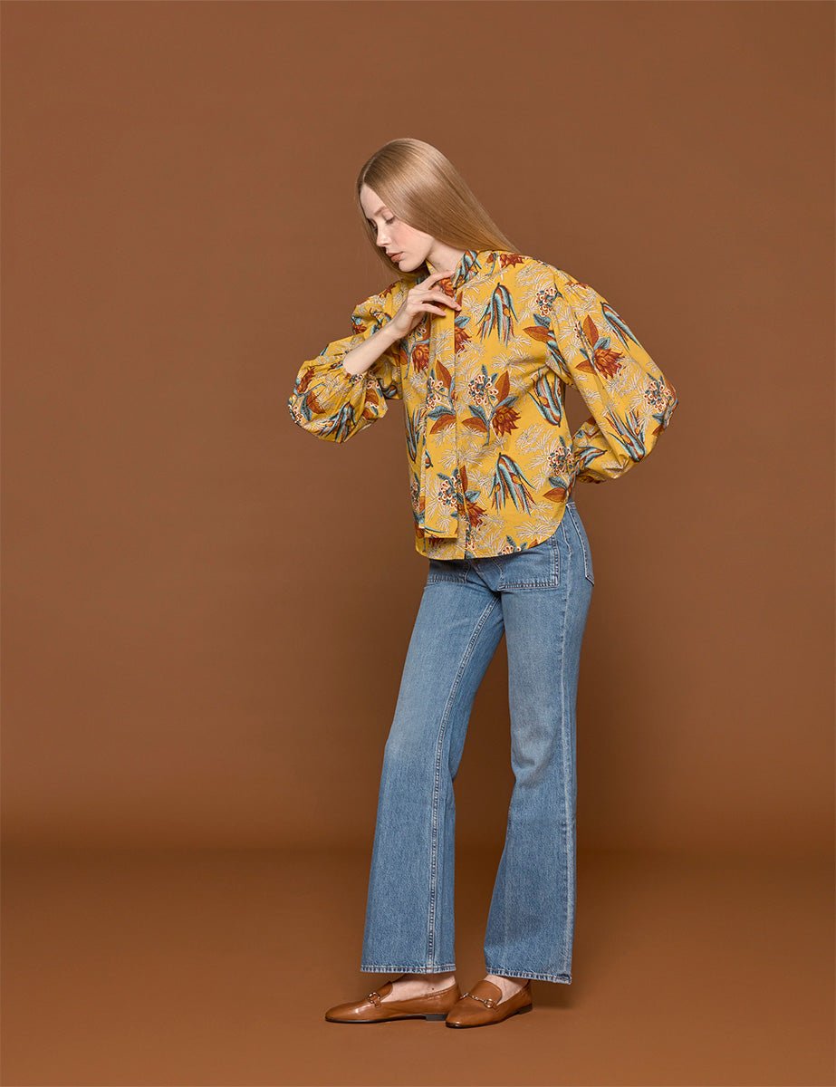 blusa alberta marigold - ulla johnson - camicia manica lunga