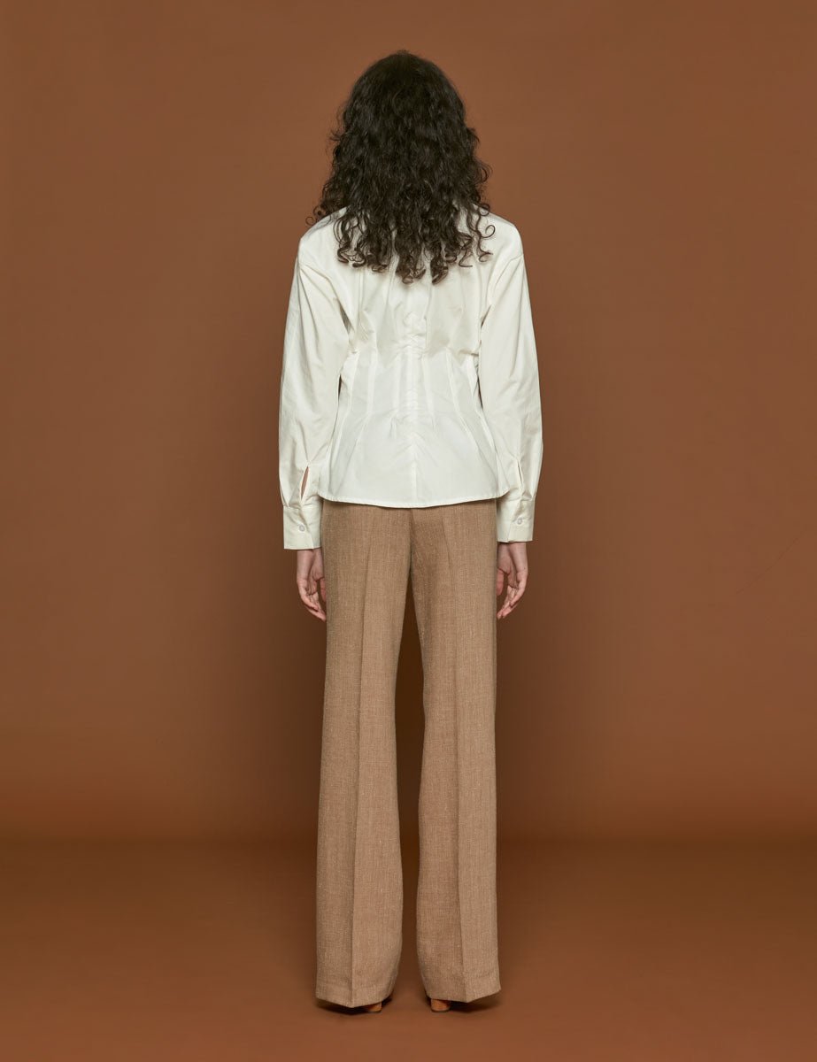 blusa cotone natural white - rohe - camicia manica lunga