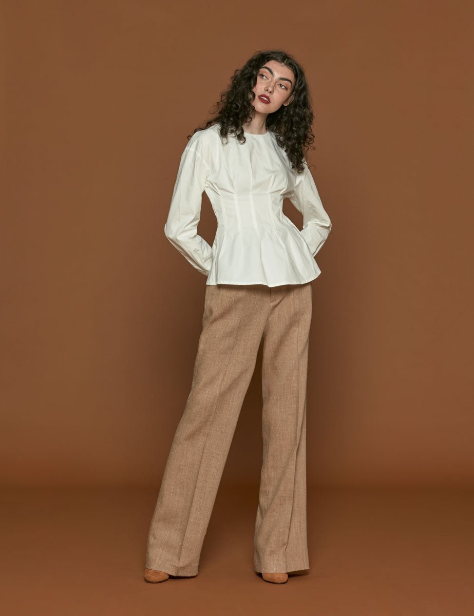 blusa cotone natural white - rohe - camicia manica lunga