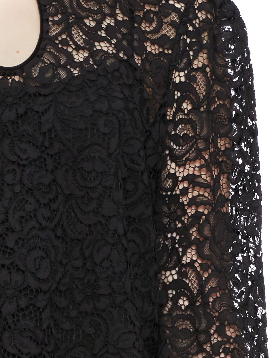 blusa domino pizzo black - saloni - camicia manica lunga