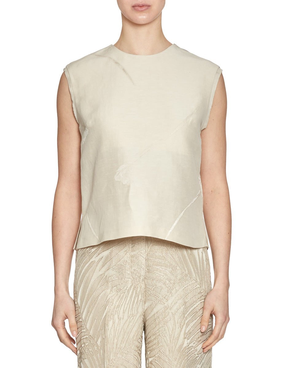blusa edith jacquard beige chiaro - incotex - camicia manica corta