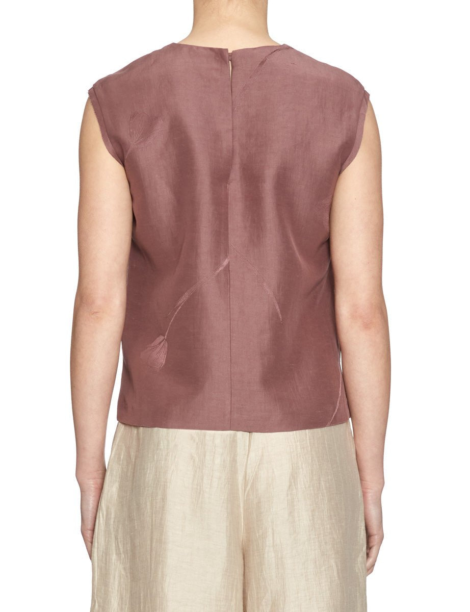 blusa edith jacquard malva - incotex - camicia manica corta