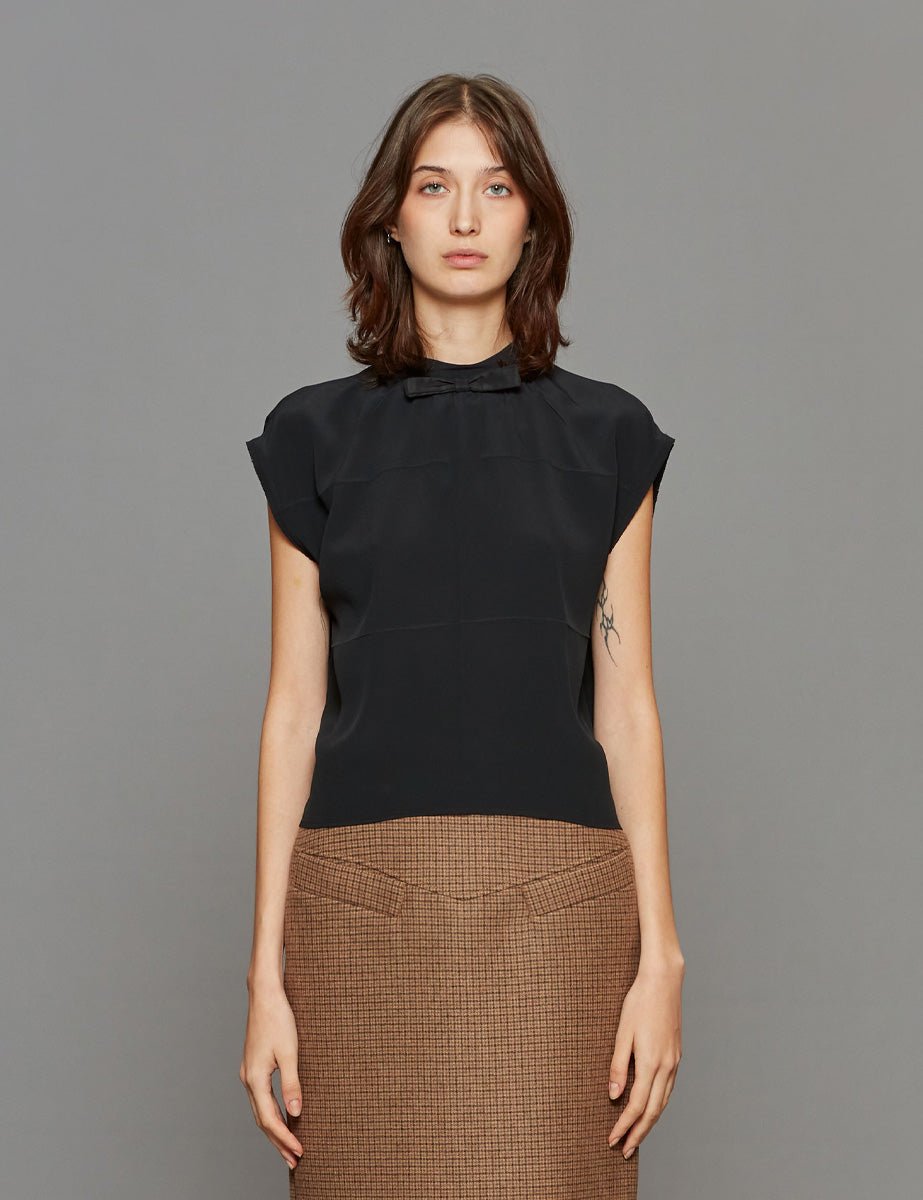 blusa fiocchetto nero - n21 alessandro dell'acqua - camicia manica corta