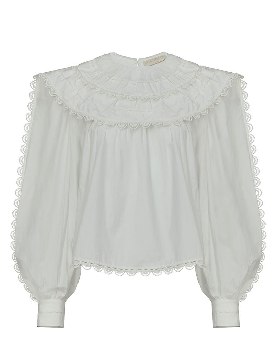 blusa layla cotone cowrie - ulla johnson - camicia manica lunga