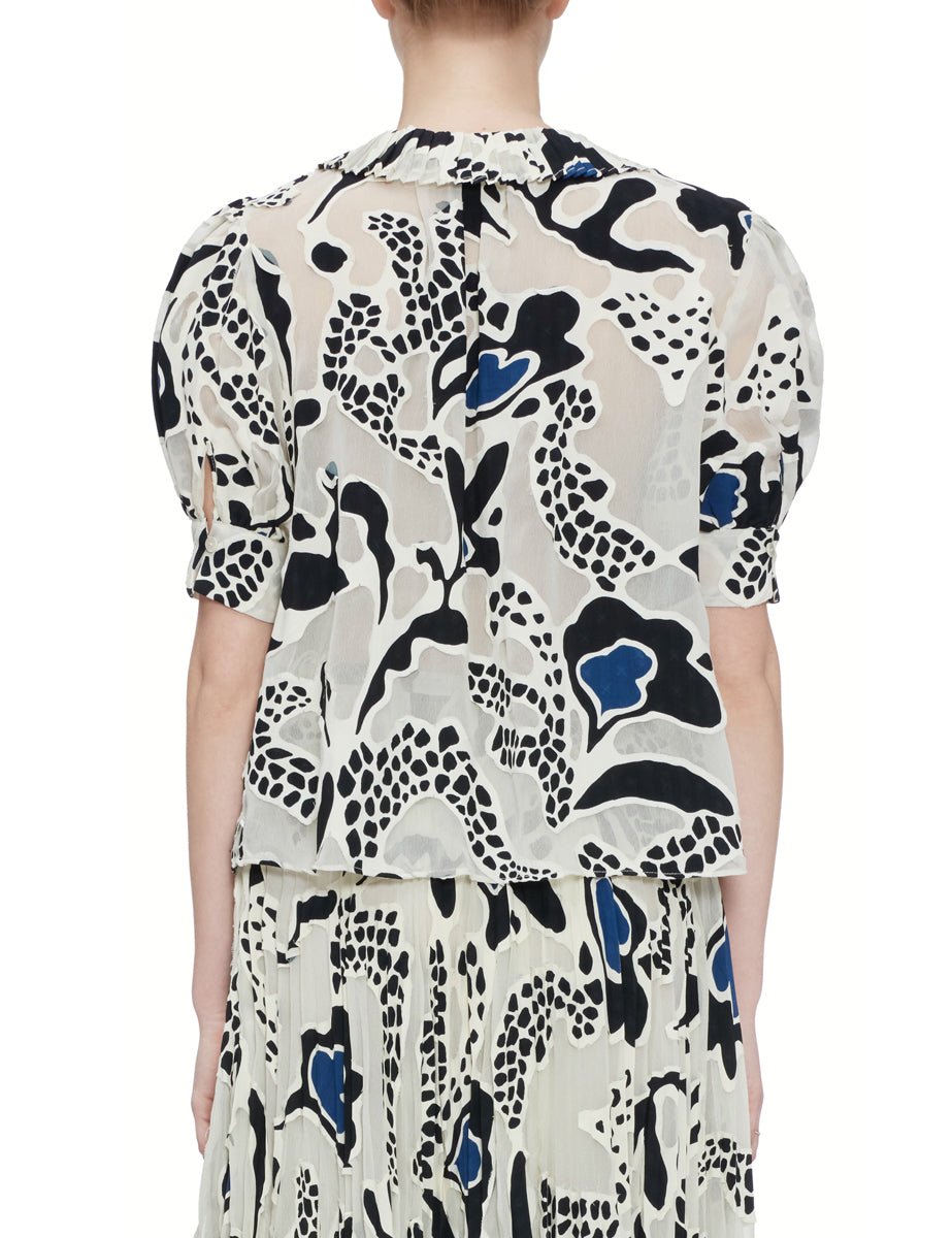 blusa marcella abstract floral porcelain - ulla johnson - camicia manica lunga