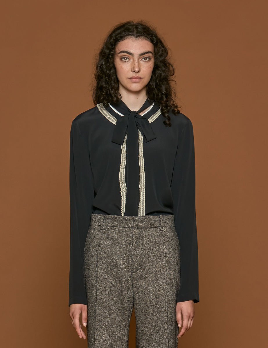 blusa scollatura back nero - n21 alessandro dell'acqua - camicia manica lunga