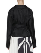 blusa seta incrocio nero - co.go - camicia manica lunga