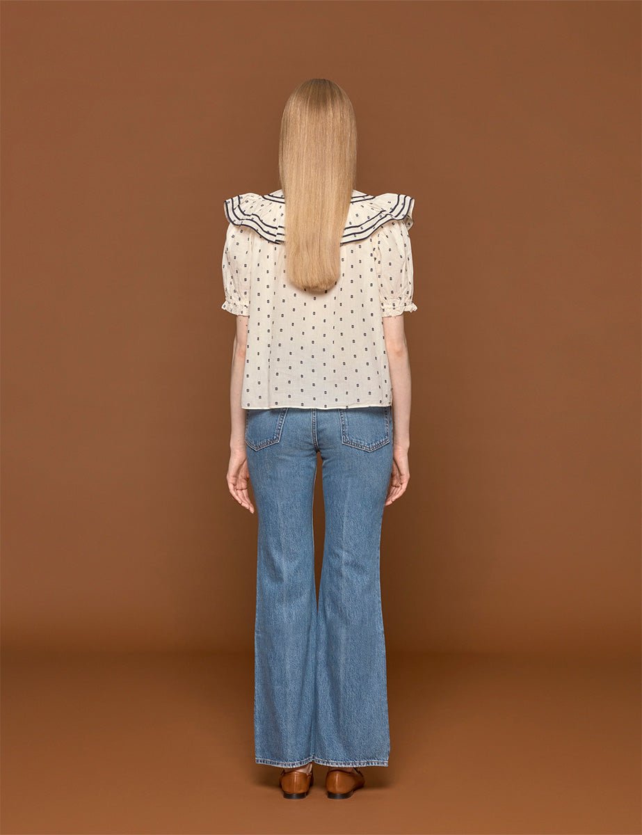 blusa wren eclipse dot ivory - ulla johnson - camicia manica corta