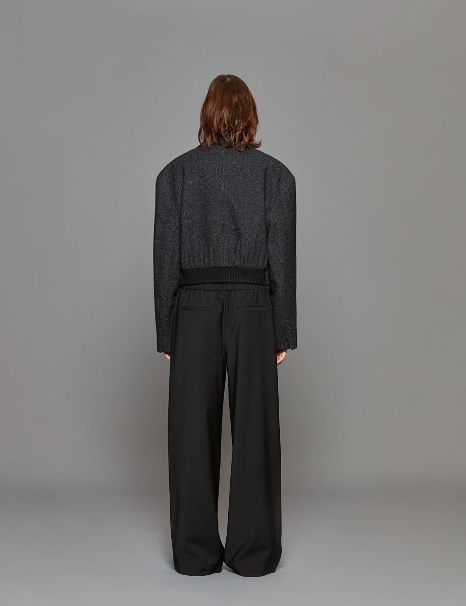 bomber blazer crop grey multi - tibi - blazer