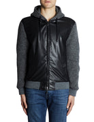 bomber ecopelle panno nero - bob - giacca