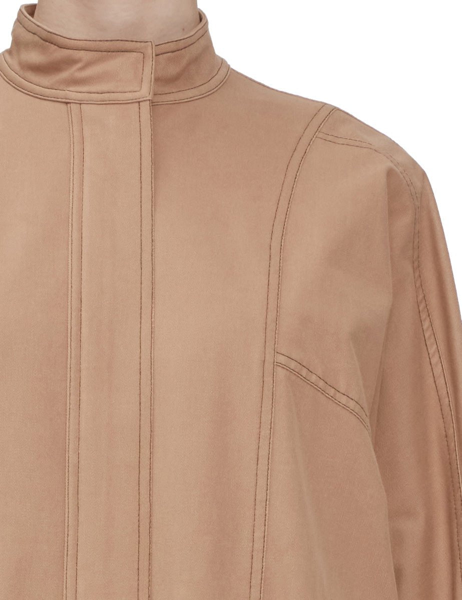 bomber jersey effetto denim cammello - max mara leisure - bomber