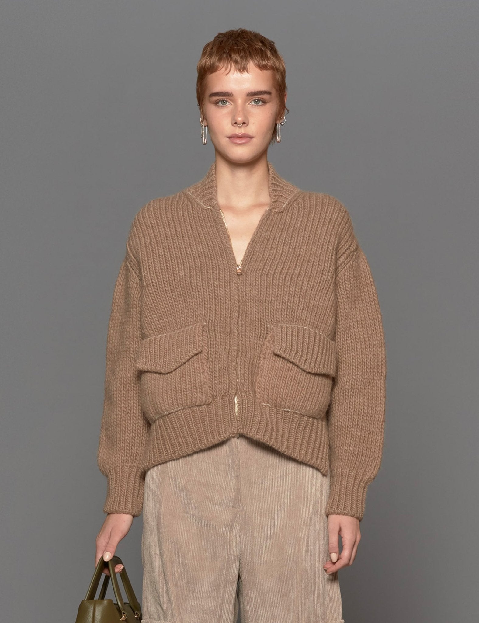 bomber maglia avana - jei - o - bomber