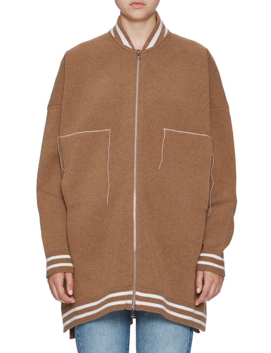 bomber maglia full zip cannella - jei-o - bomber