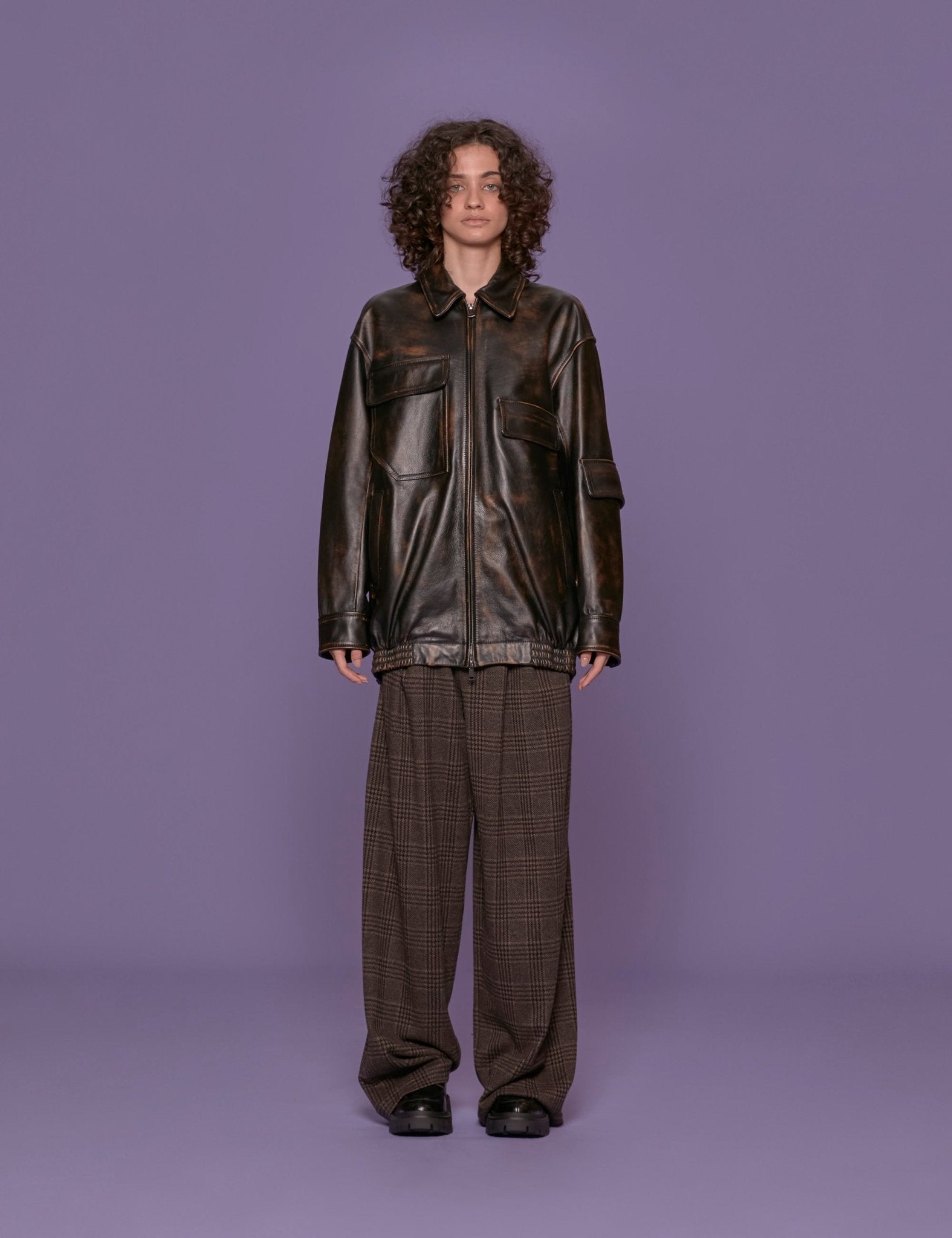 bomber oversized aviatore marrone - tibi - bomber