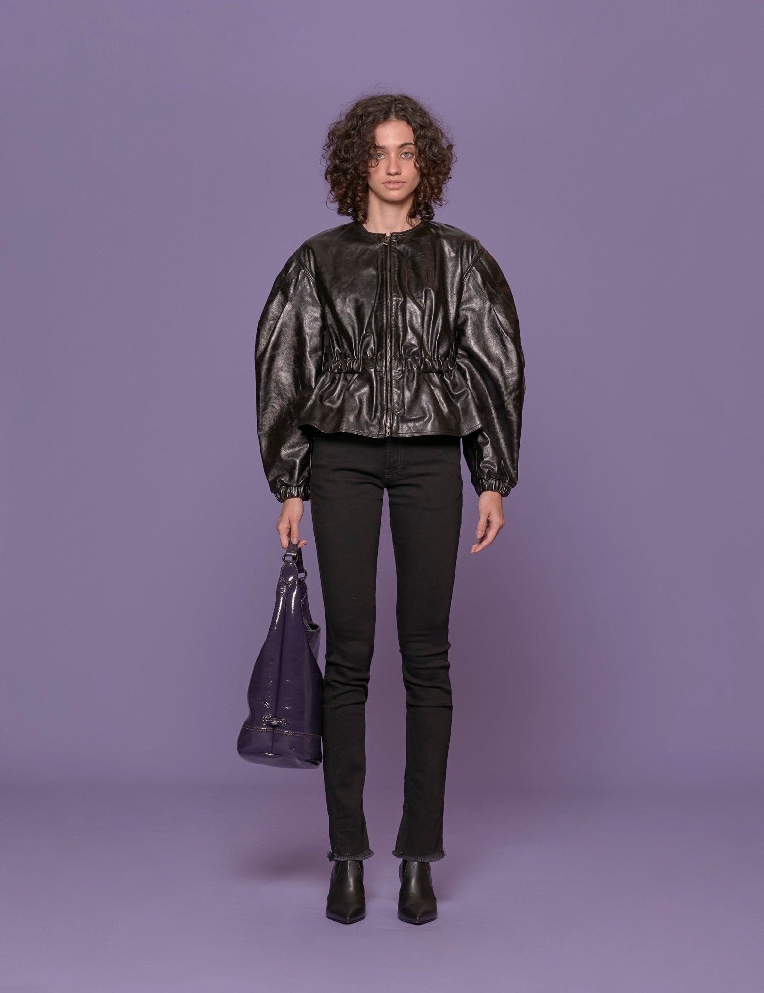 bomber pelle nero - ulla johnson - bomber