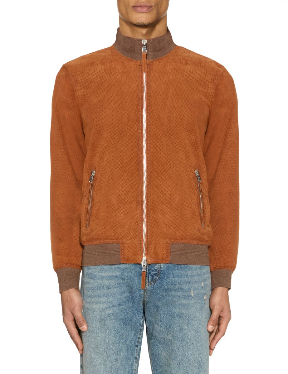 bomber quentin camoscio tangerine - the jack - giacca