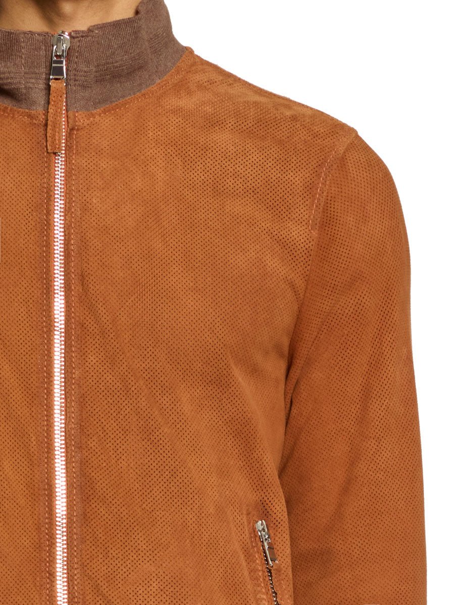 bomber quentin camoscio tangerine - the jack - giacca