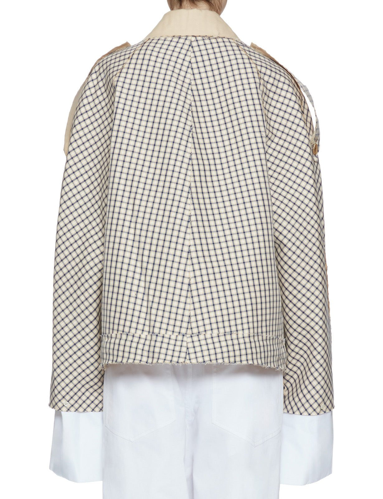 bomber reversibile check beige blu - jejia - bomber