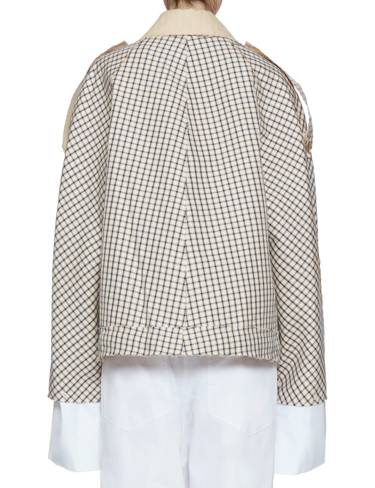 bomber reversibile check beige blu - jejia - bomber