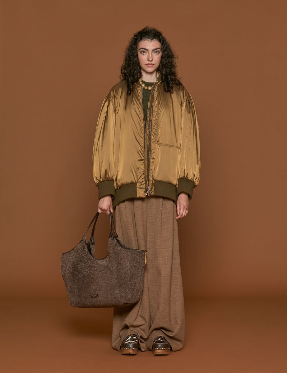 bomber shiny nylon muschio - t_coat - bomber