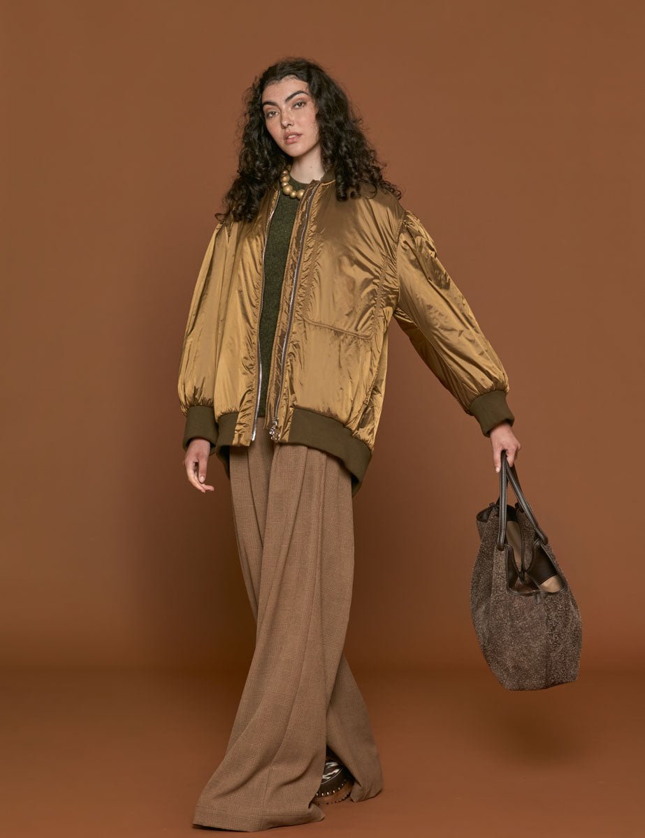 bomber shiny nylon muschio - t_coat - bomber