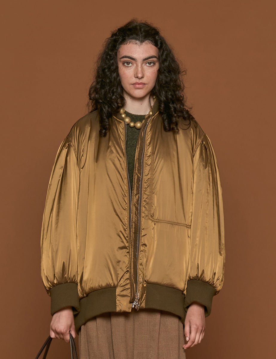 bomber shiny nylon muschio - t_coat - bomber