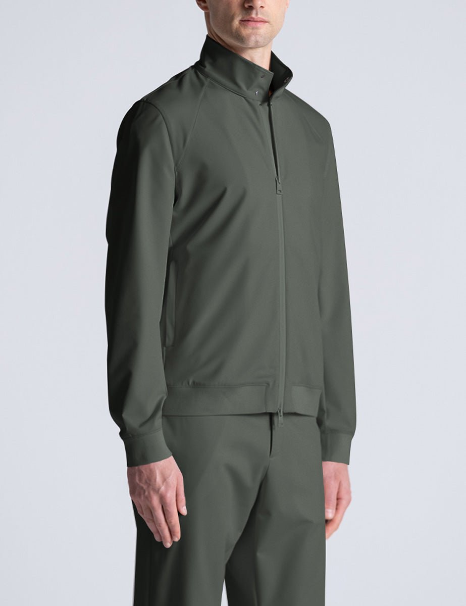 bomber tessuto tecnico nylon stretch verde oliva - duno - giacca