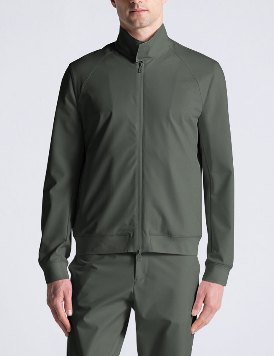 bomber tessuto tecnico nylon stretch verde oliva - duno - giacca