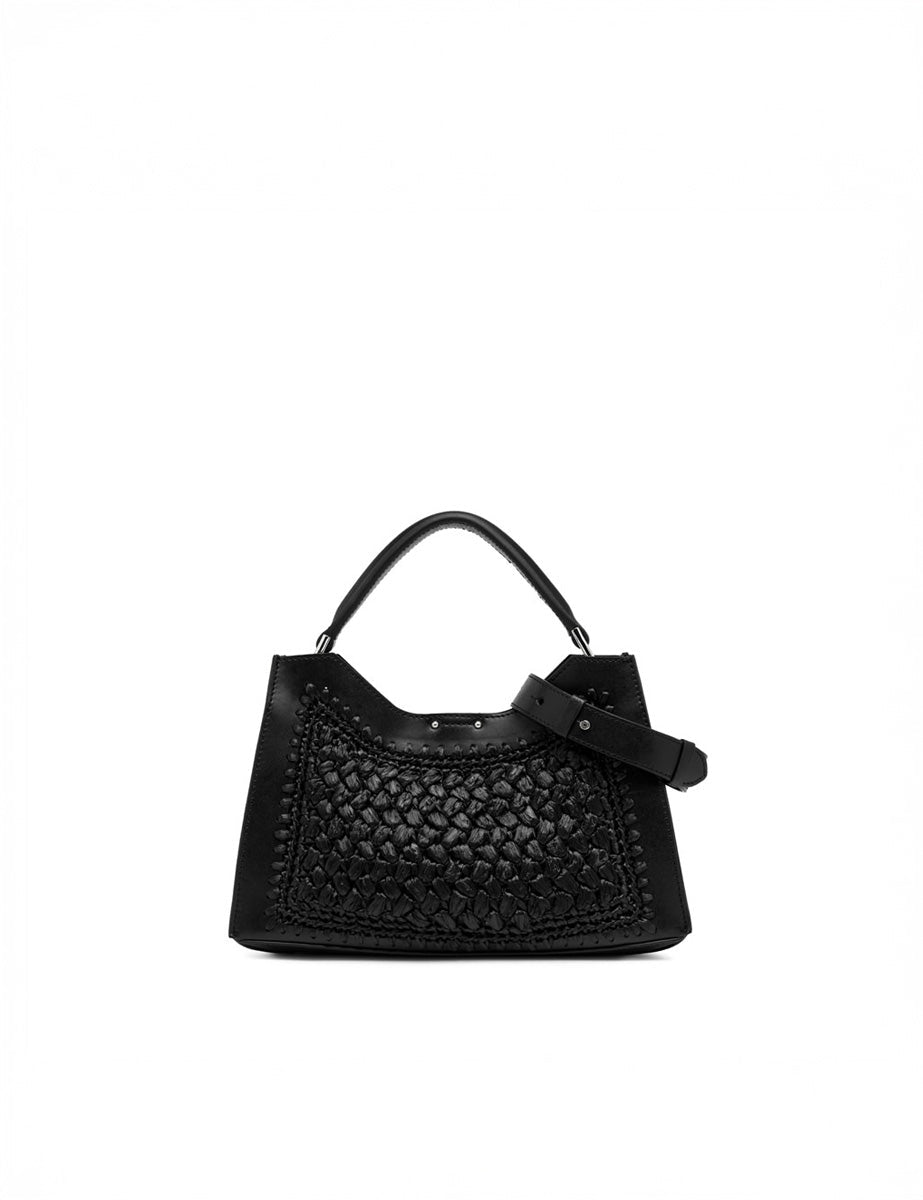 borsa aurora lea tessuto nero - gianni chiarini - shopper