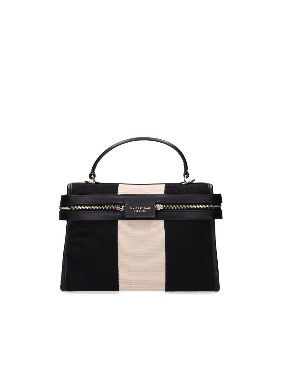 borsa bauletto zip fantasia black - my best bag - shopper