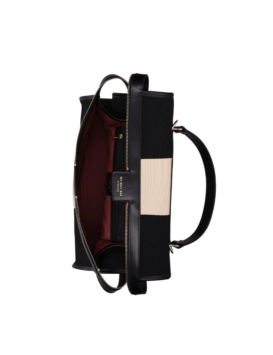 borsa bauletto zip fantasia black - my best bag - shopper