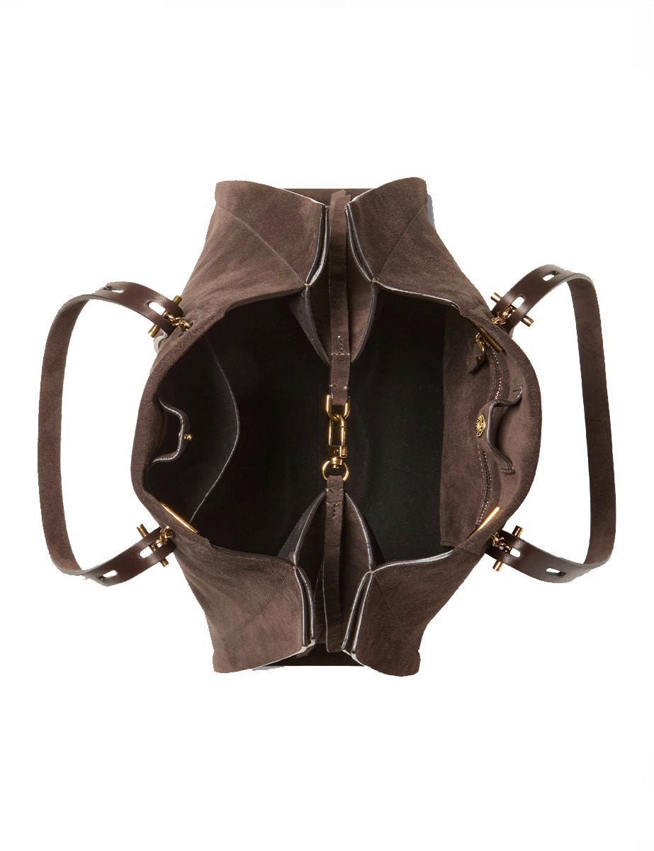 borsa big suede piuma linea promise moro - minobossi - shopper