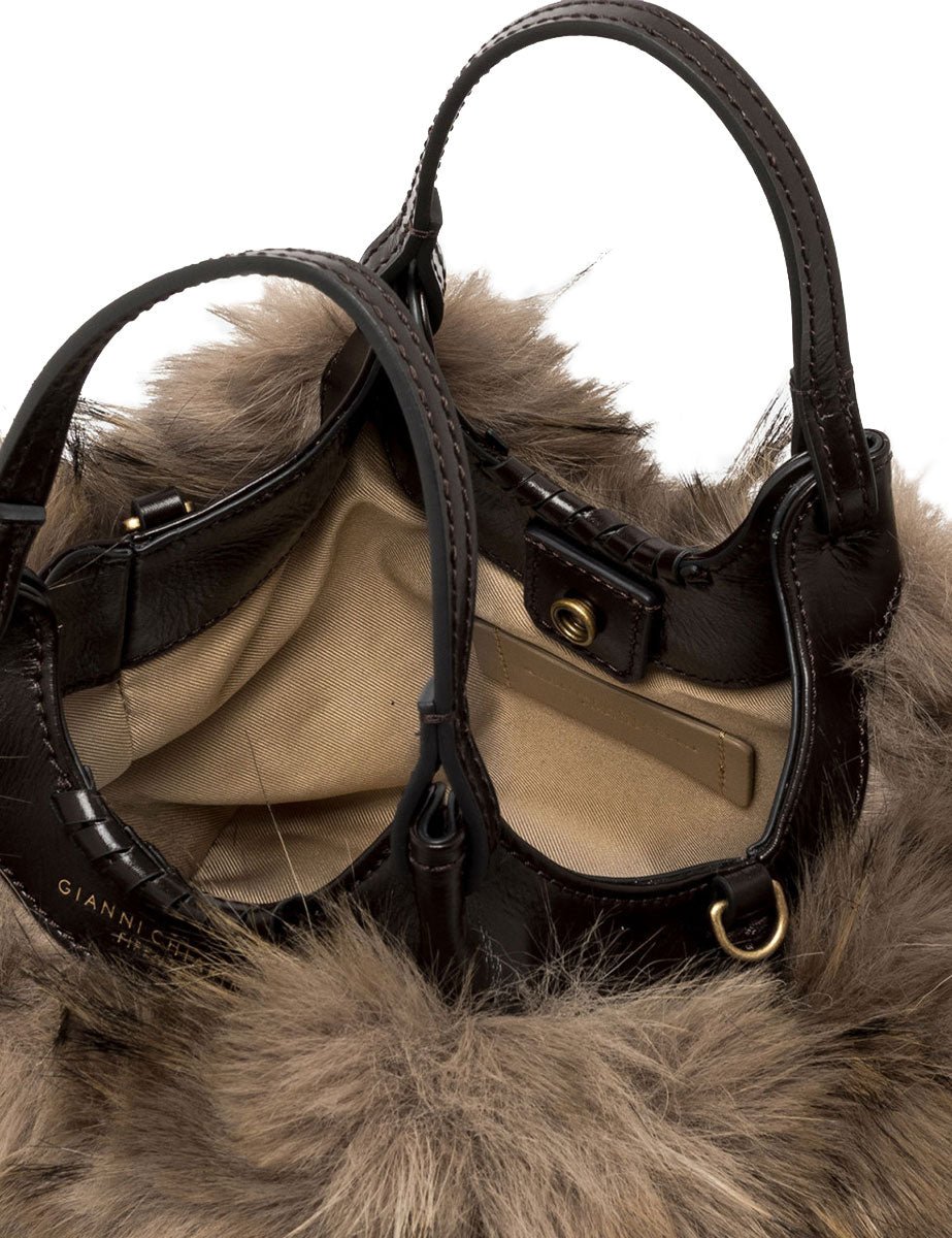 borsa dua ecofur espresso - gianni chiarini - clutch