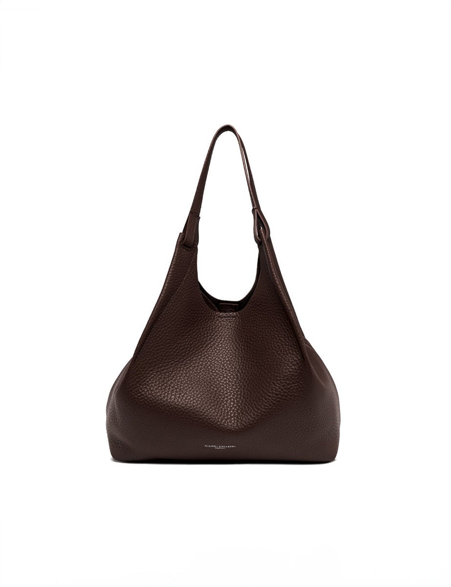 borsa dua pelle moro castoro - chiarini - shopper