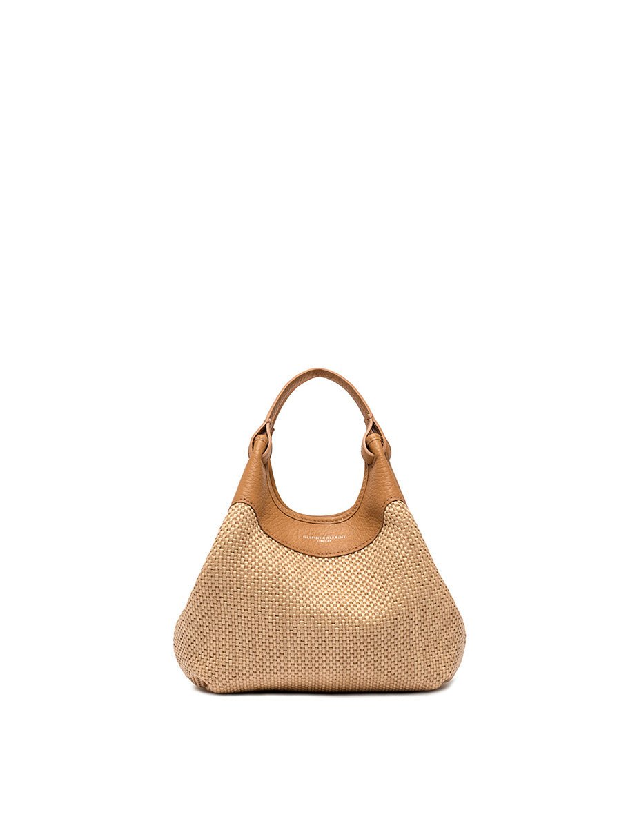 borsa dua pelle tessuto nature - gianni chiarini - shopper