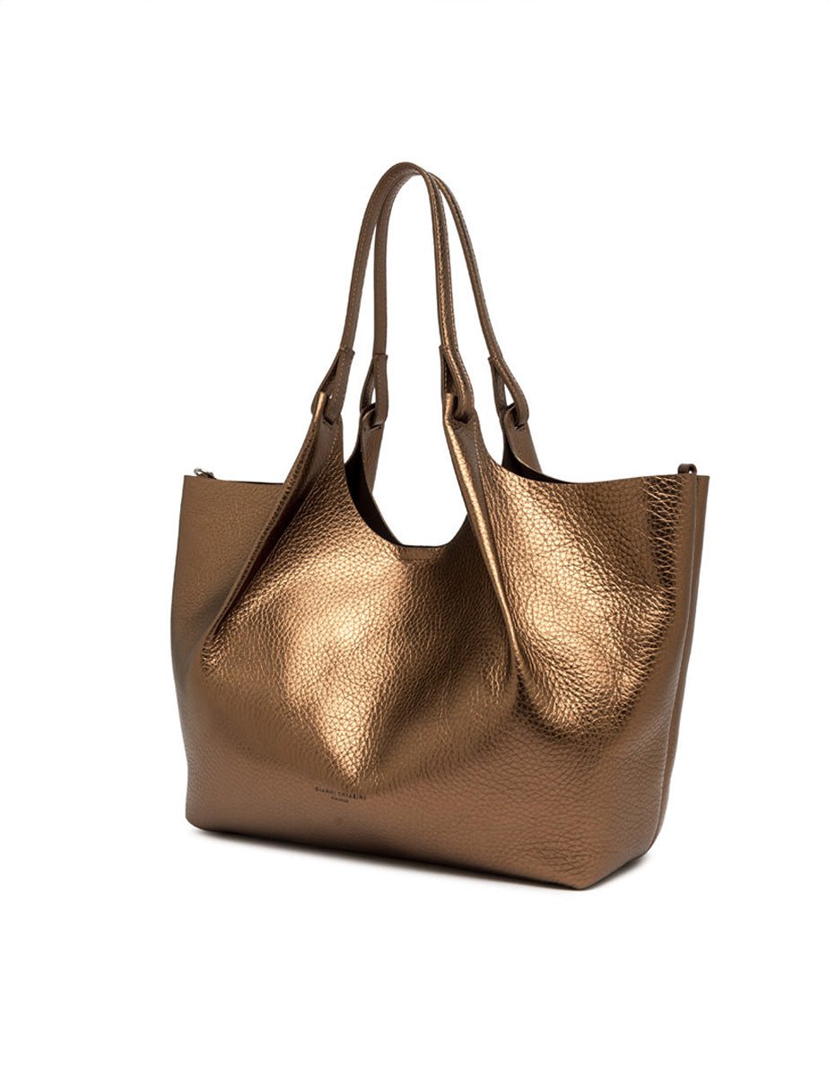 borsa dua pelle toasted moro - gianni chiarini - shopper