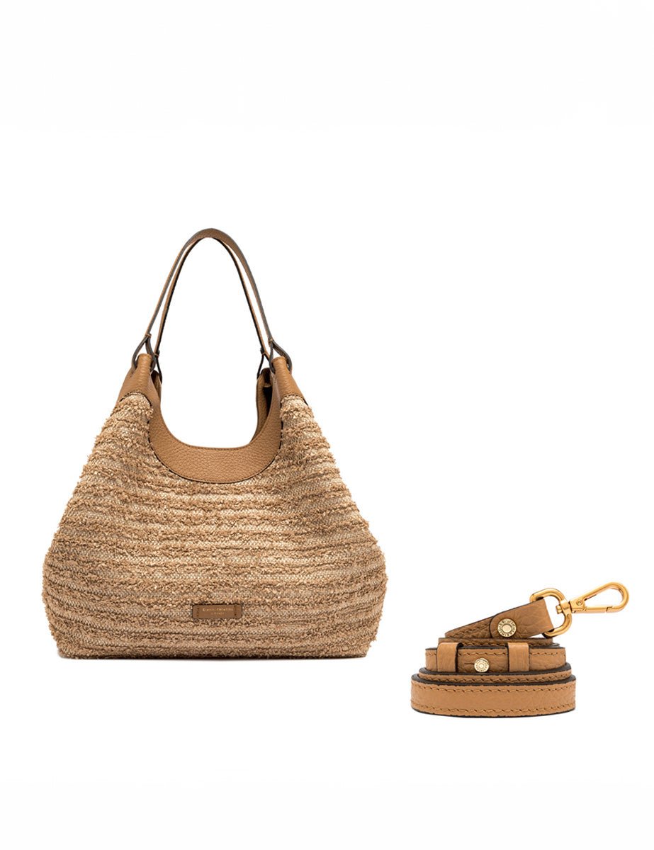 borsa dua rafia large nature - gianni chiarini - shopper