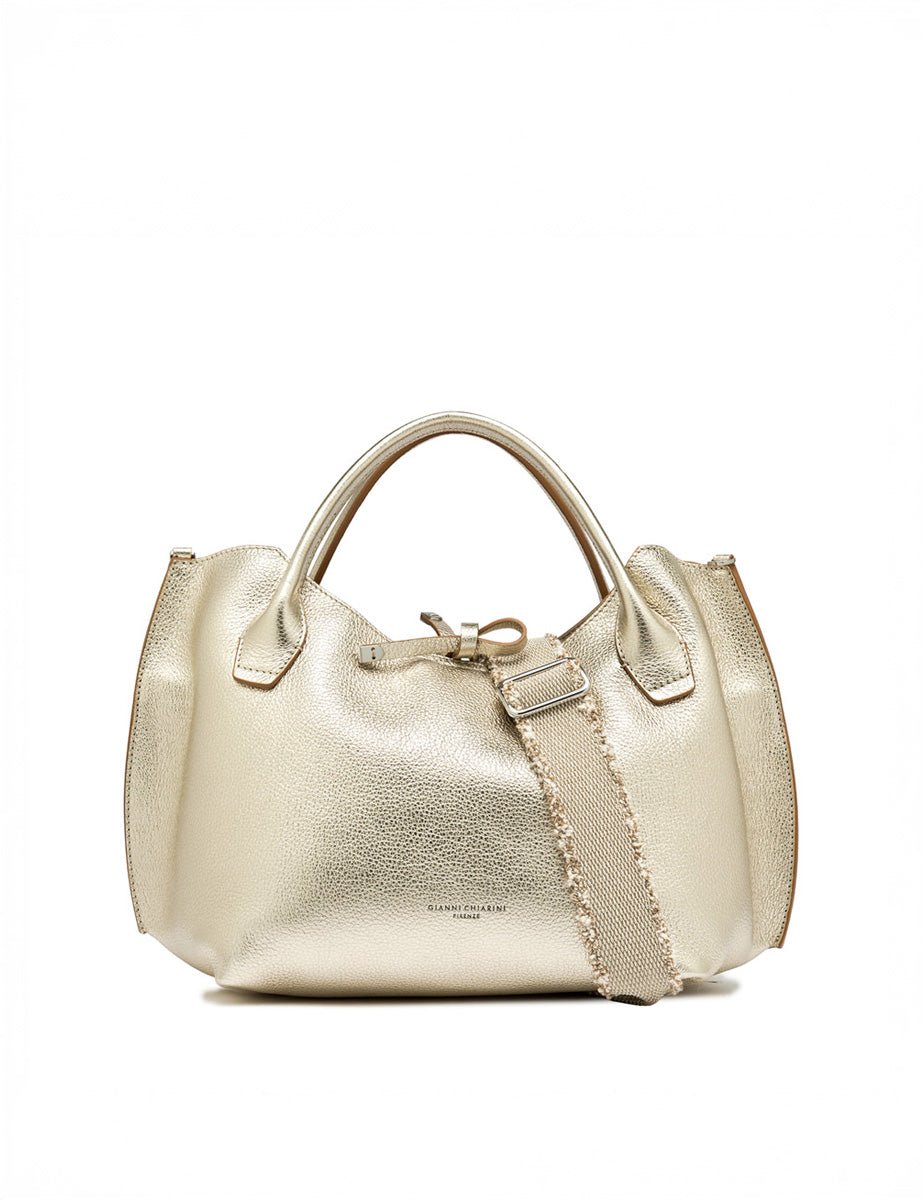 borsa fiamma leather light gold - gianni chiarini - shopper