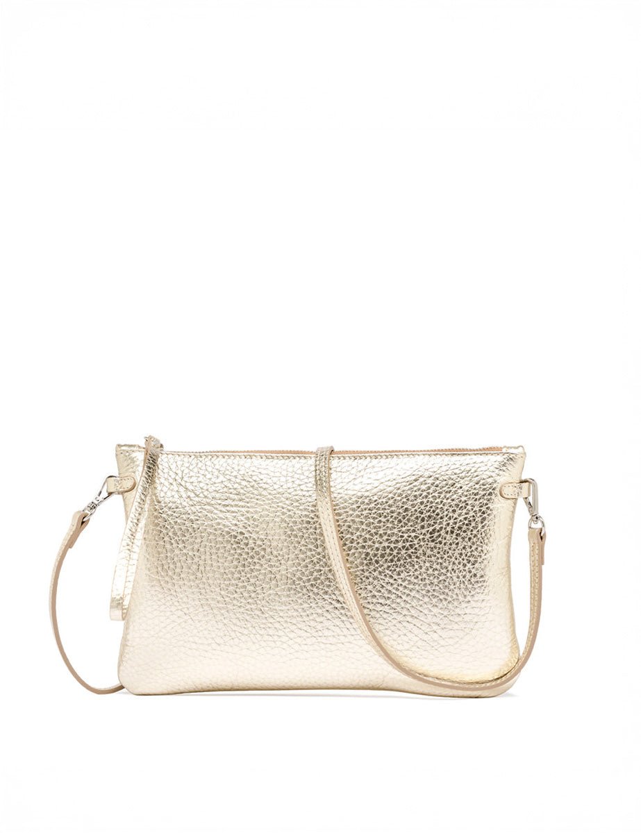 borsa hermy pelle light gold caramello - gianni chiarini - clutch