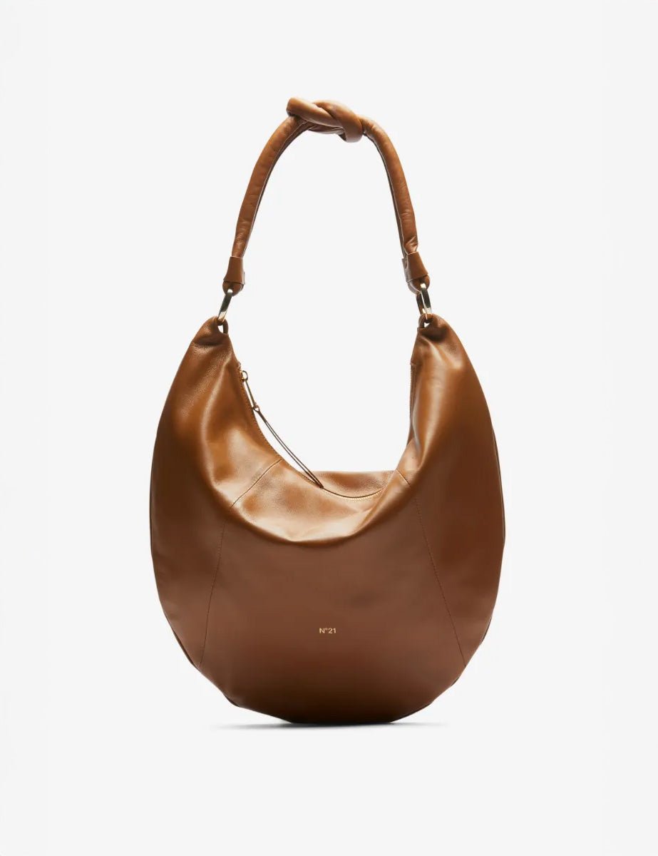 borsa hobo soft medium nappa brown - n21 alessandro dell'acqua - shopper