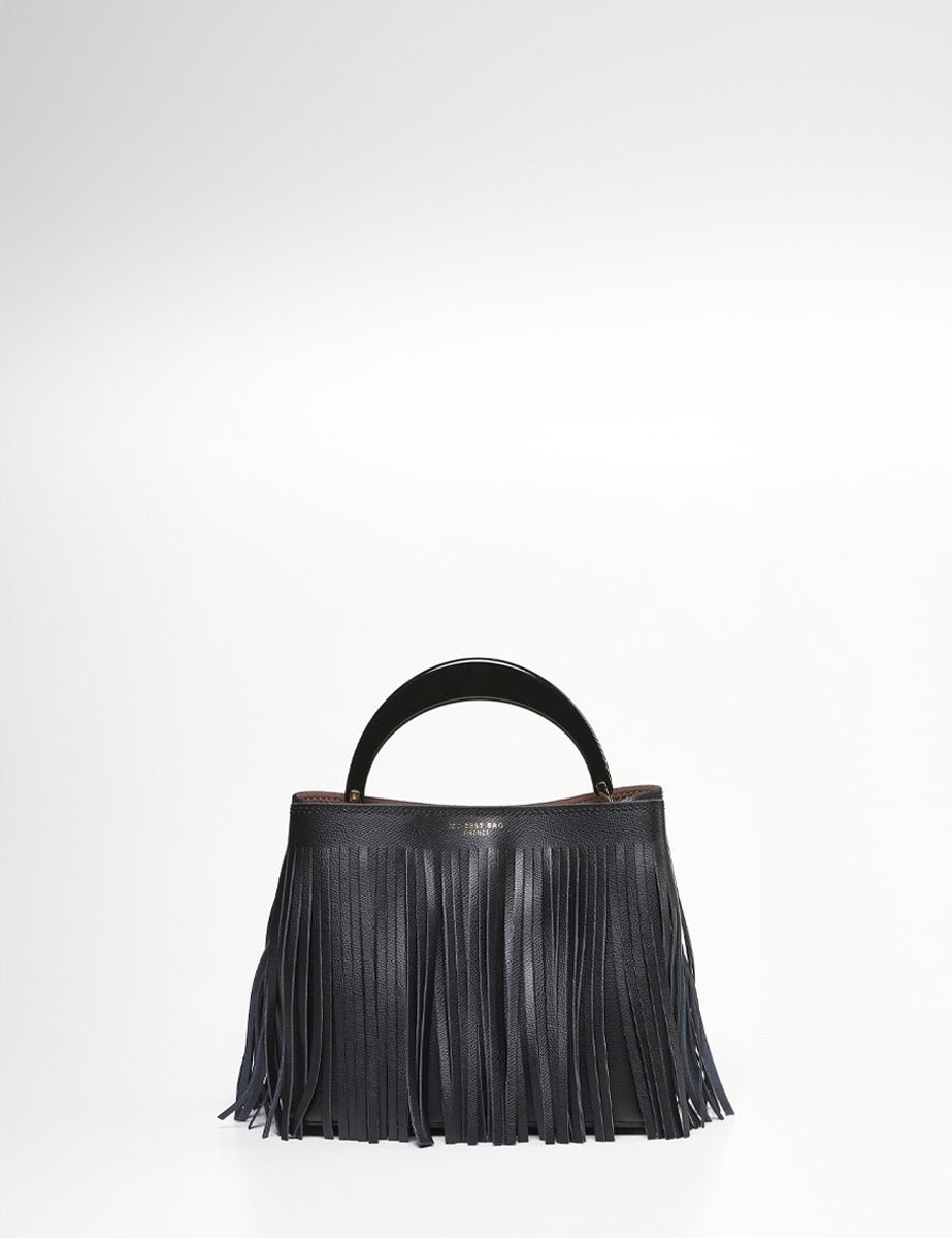 borsa ingrid frange dark nero - my best bag - shopper