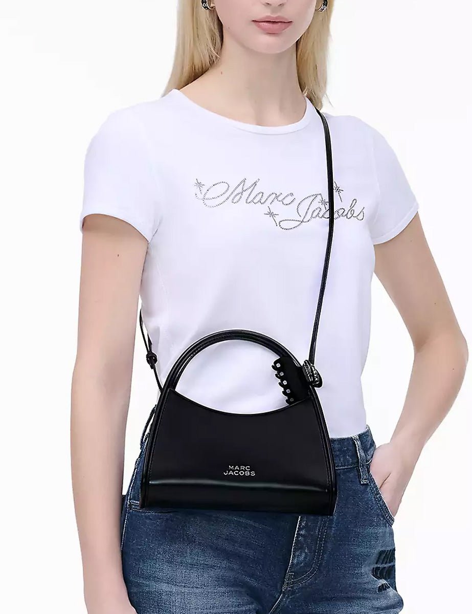 borsa moschettone crossbody pelle nero - marc jacobs - clutch