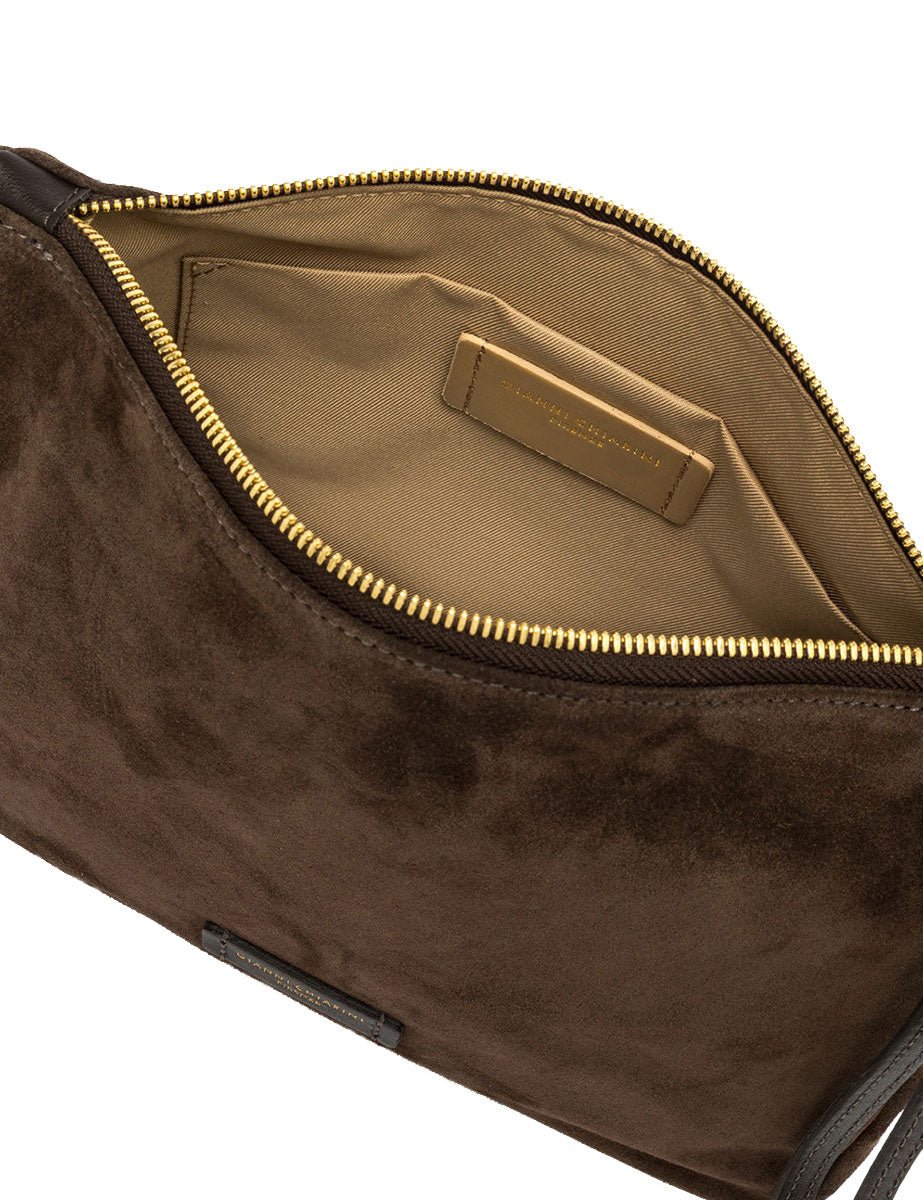 borsa nora pouch marrone scuro - gianni chiarini - clutch