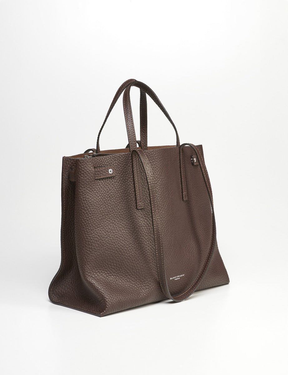 borsa pelle altea moro castoro - gianni chiarini - shopper