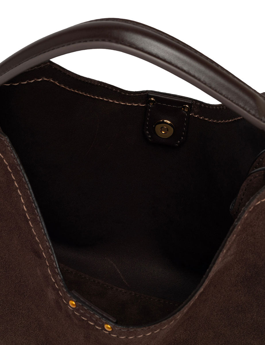 borsa pelle aurora marrone scuro - gianni chiarini - shopper