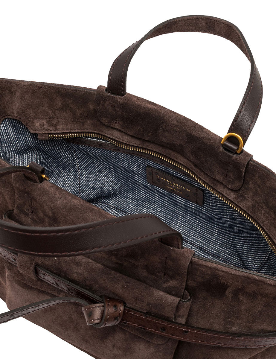 borsa pelle belty marrone scuro - gianni chiarini - shopper